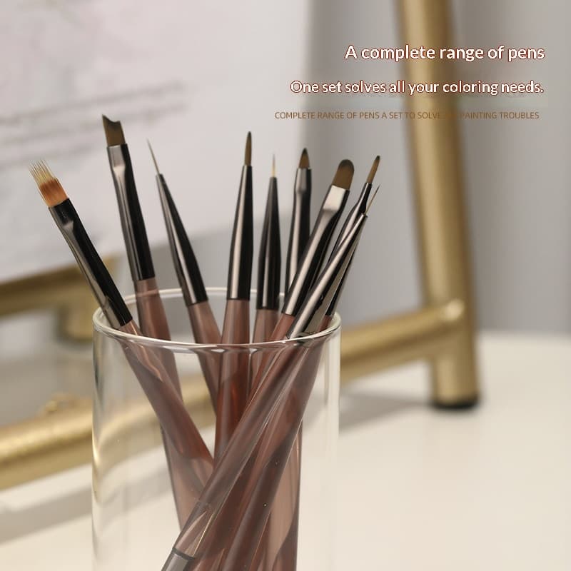 Touka Japanese-Style Tea-Colored Painted Pull-Thread Nail Art Brush Set