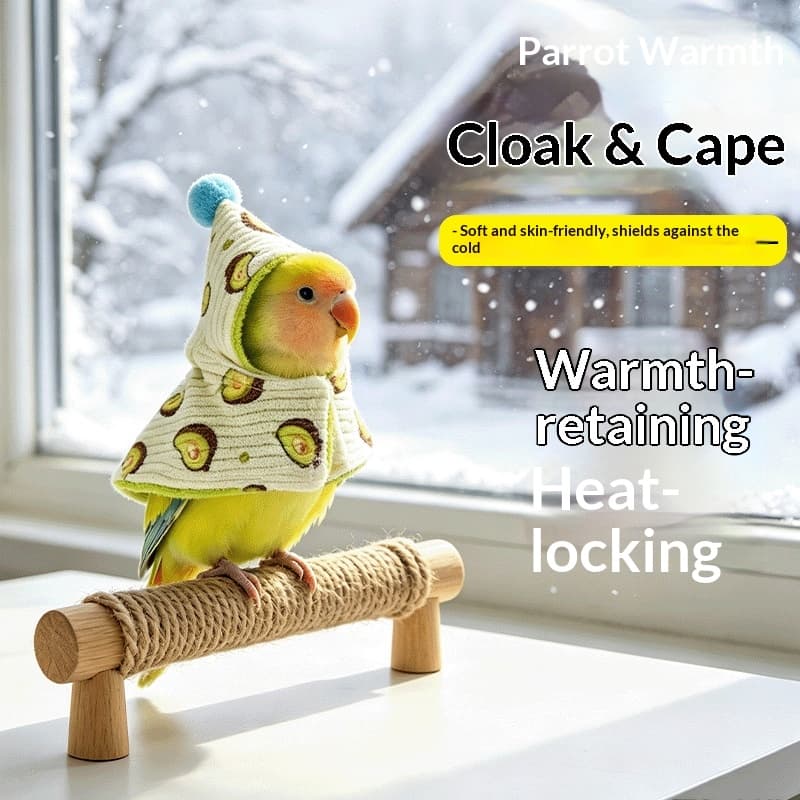 Parrot-themed Warm Cloakcape For Outdoor Wear