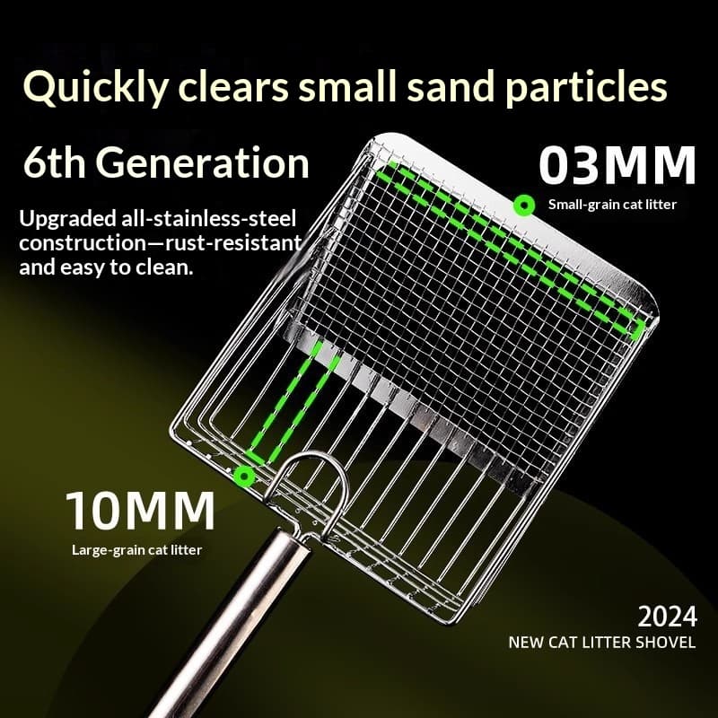 Stainless Steel Cat Litter Scoop Ore-textured Cat Litter Shovel A Must-have Cleaning Tool