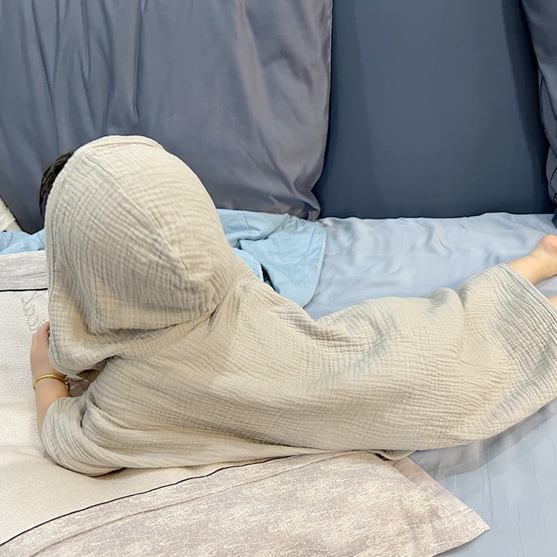 Cotton Gauze Hooded Cloak Bath Towel Swimming