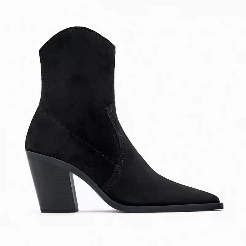 Retro Slim Pointed-Toe Ankle Boots For Women