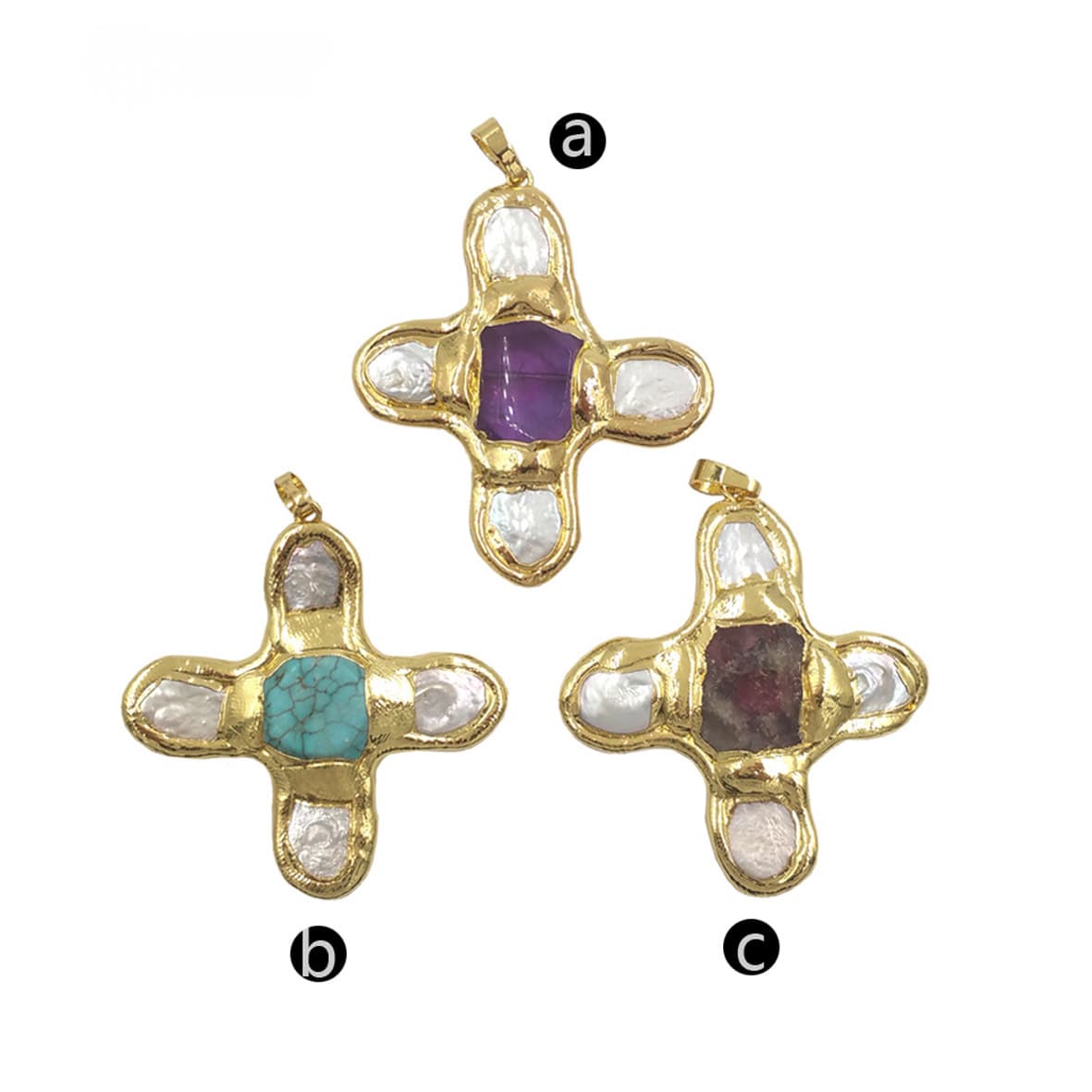 Turquoise Tourmaline Gold-plated Pendant Handmade Accessory
