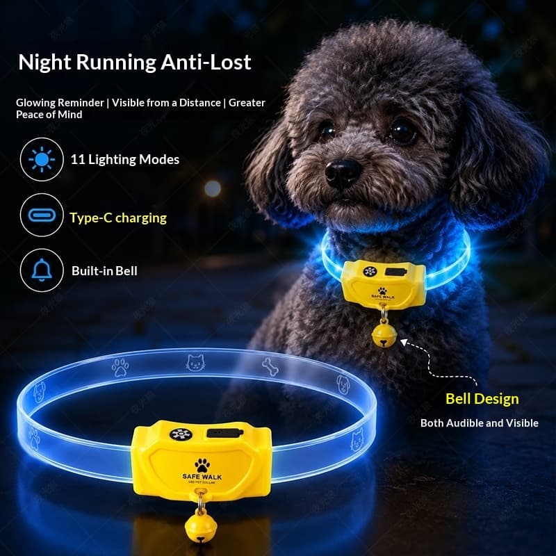 Lighted Rechargeable Dog Collar For Small And Large Breeds
