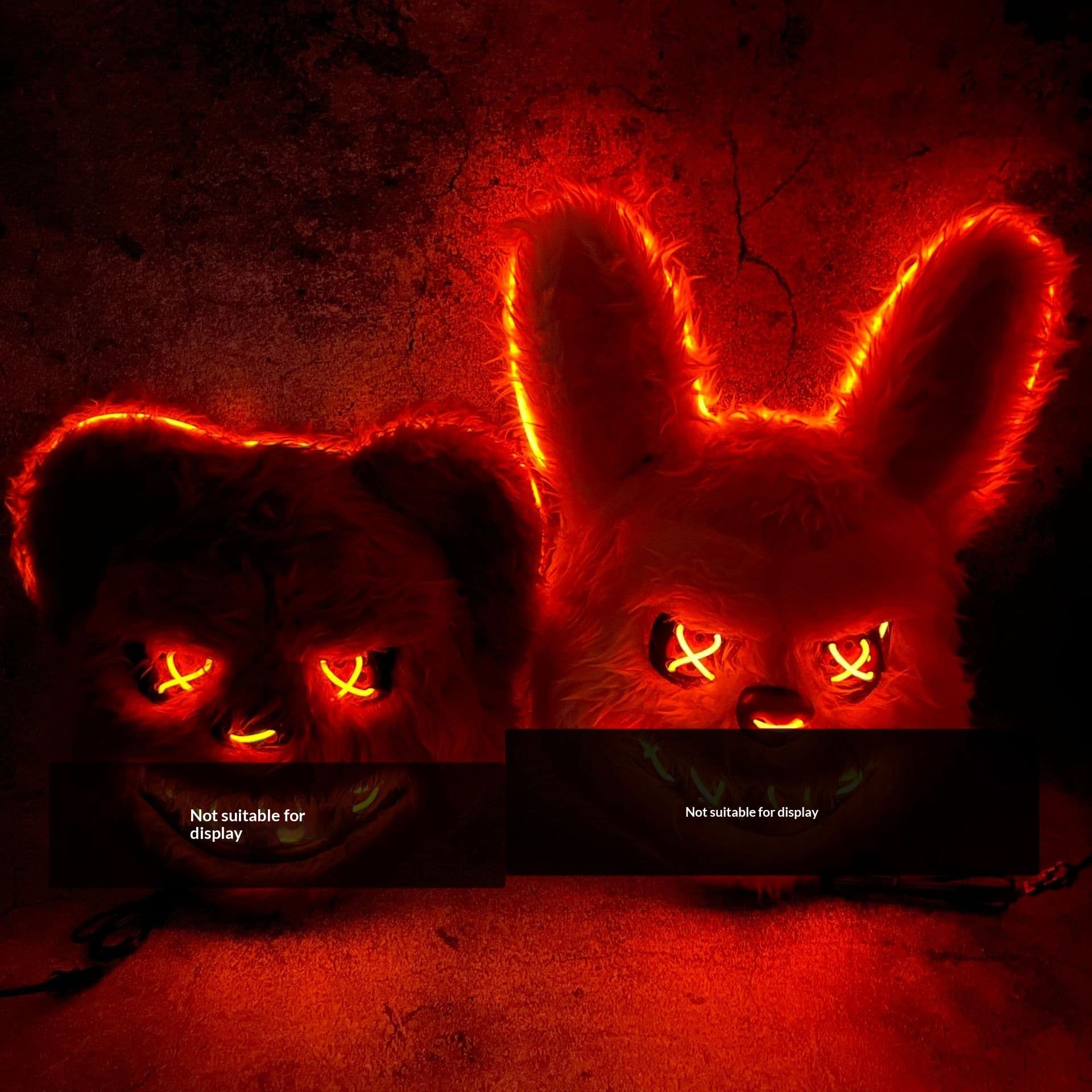 Halloween Glowing Scary Bear And Rabbit Mask