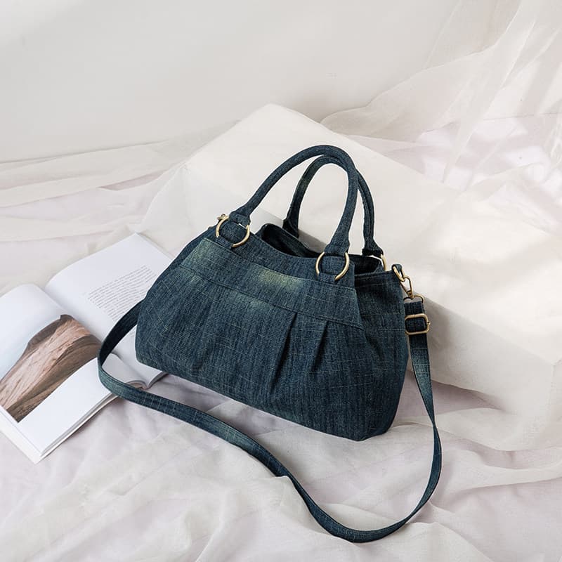 Women's Korean Chinese Style Multi-Purpose Solid Color New Denim Bag