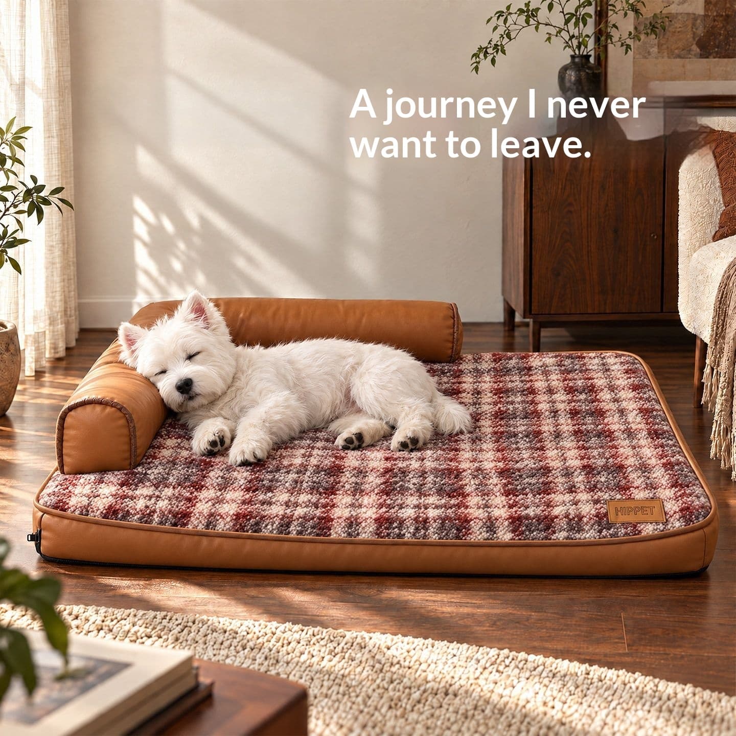 Durable Faux Leather Pet Sofa Bed with Backrest - Removable Washable Cover Large Dog Sleeping Mat for All Seasons