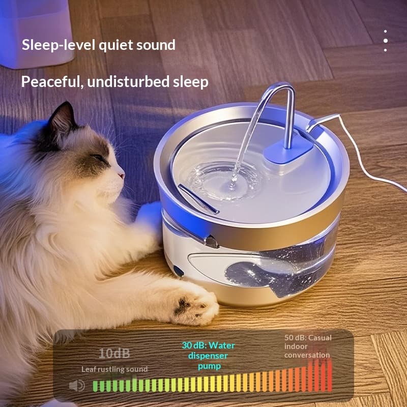 Stainless Steel Automatic Water Fountain For Cats