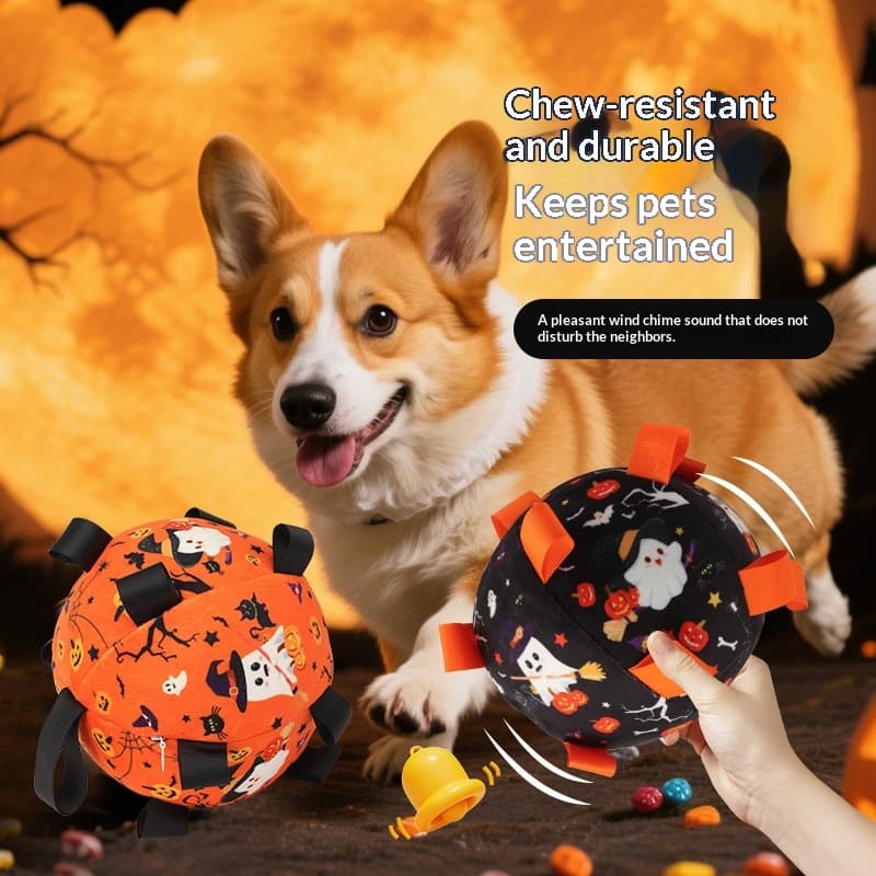 Halloween Themed Durable Squeaky Pet Soccer Ball Outdoor Dog Chew Toy For Training And Exercise