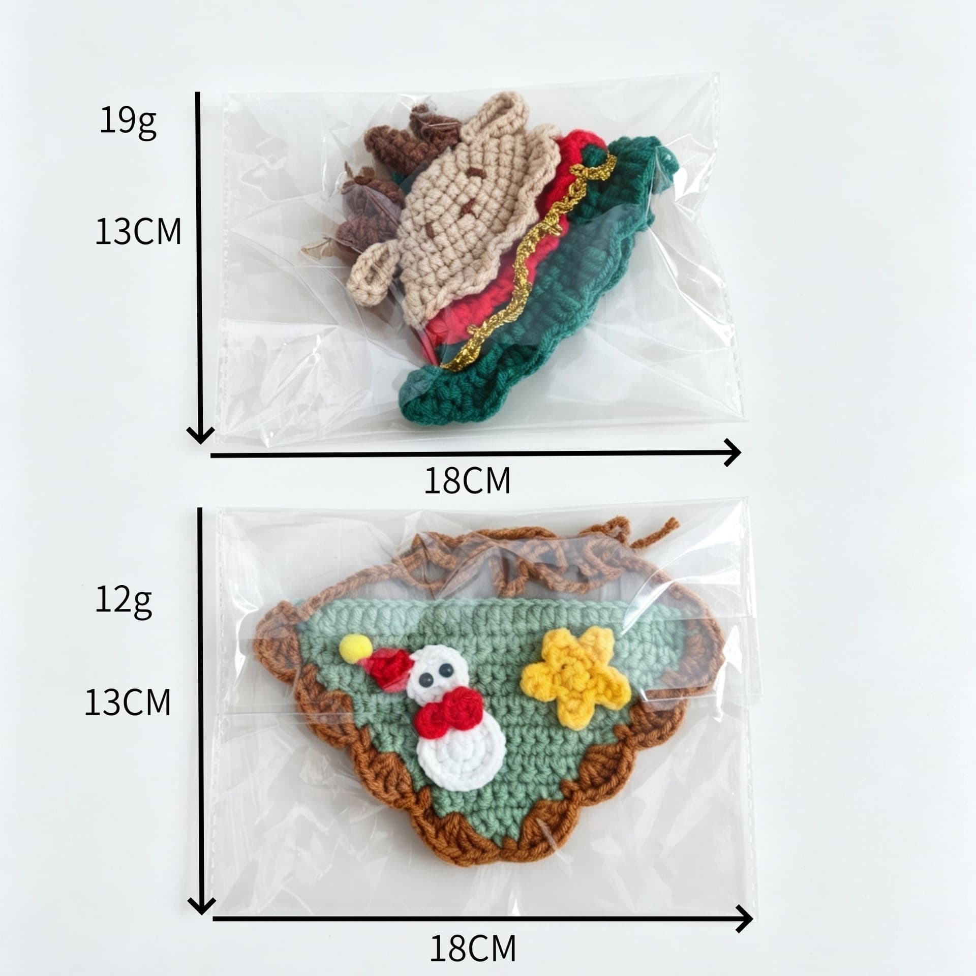 Pet Christmas Handmade Crochet Elk Hat Costume Holiday Party Snowman Triangle Scarf Set