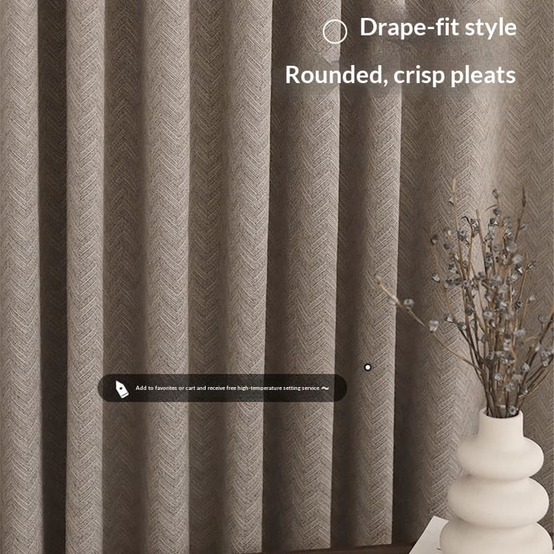 Italian-style Minimalist Herringbone Curtain Fabric