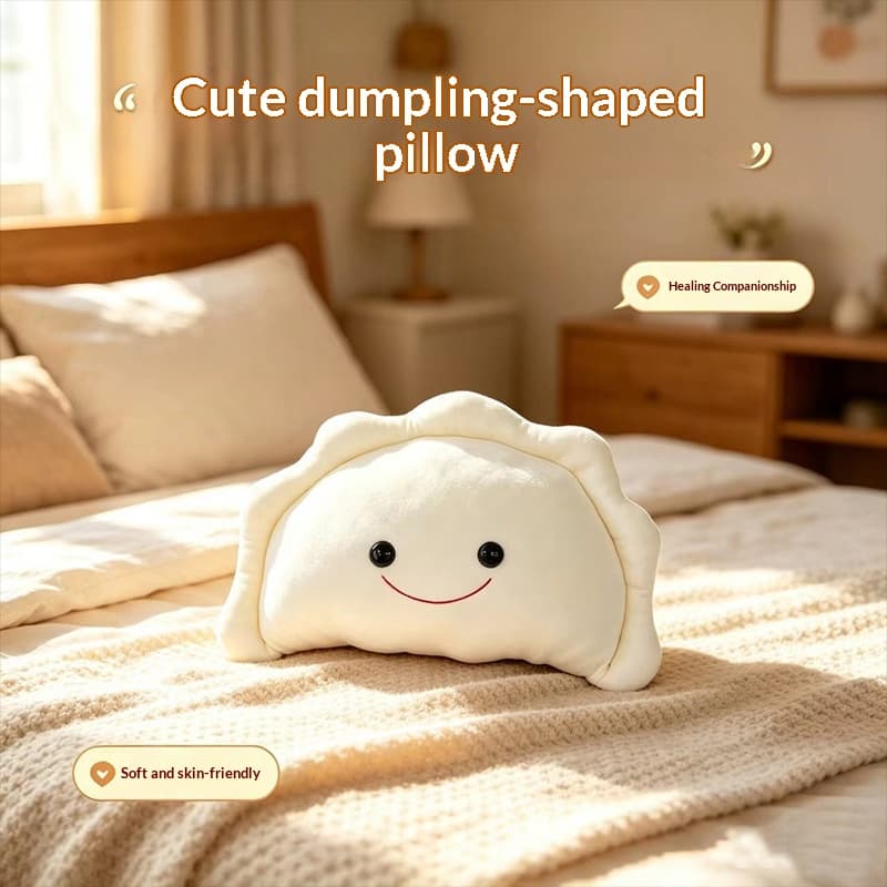 Polish Dumpling Plush Pillow - Cute Cartoon Stuffed Toy Soft Backrest Cushion for Office Bed Home Decor Gift