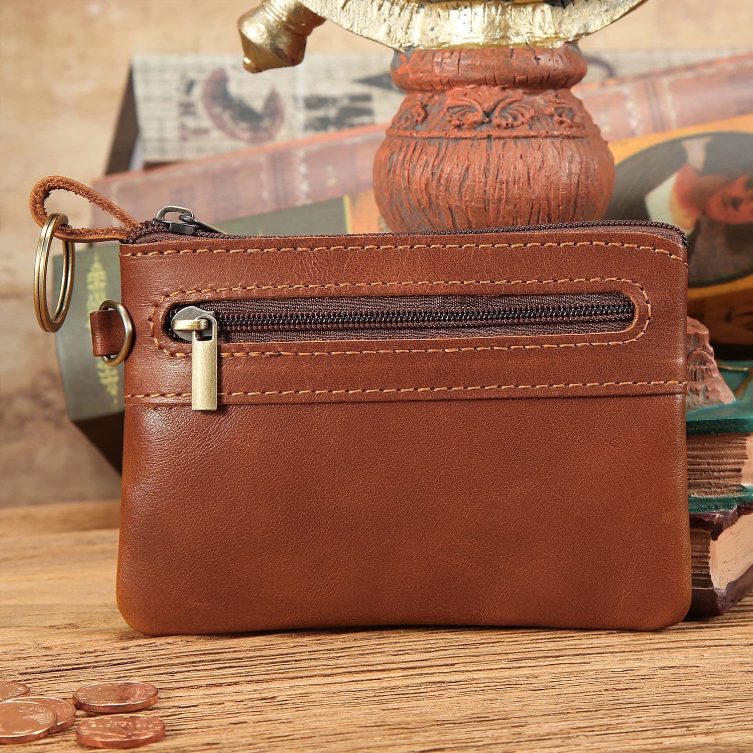 Retro Genuine Leather Men's Casual Portable Mini Wallet