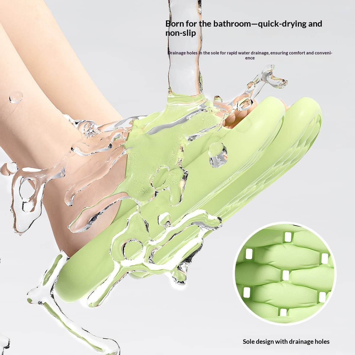 Non-Slip Bathroom Slippers Lightweight Indoor House Sandals With Soft Sole Couple Pair