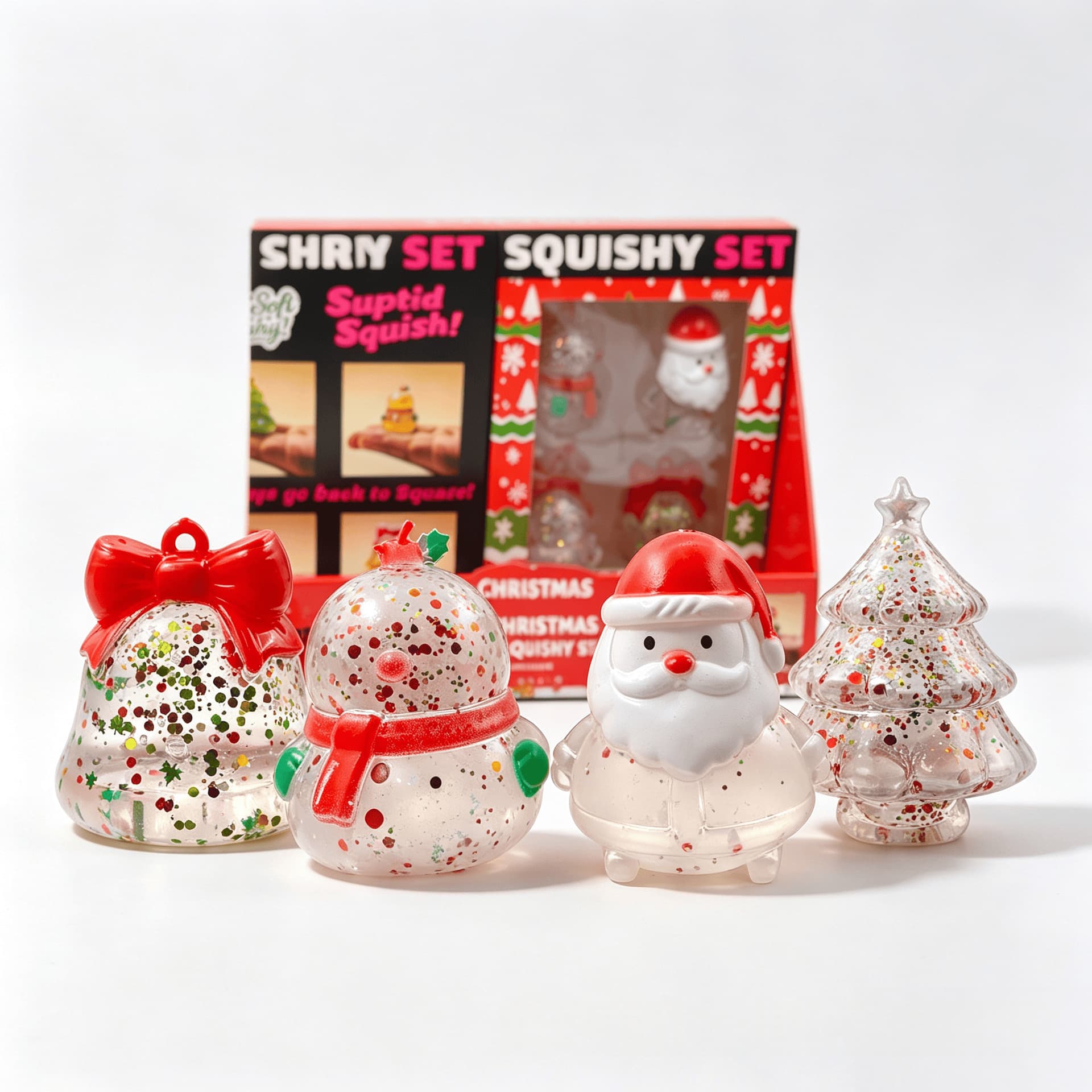 Christmas Malt Candy Squishy Toy With Glitter Slow Rebound Stress Relief Ball For Kids And Adults