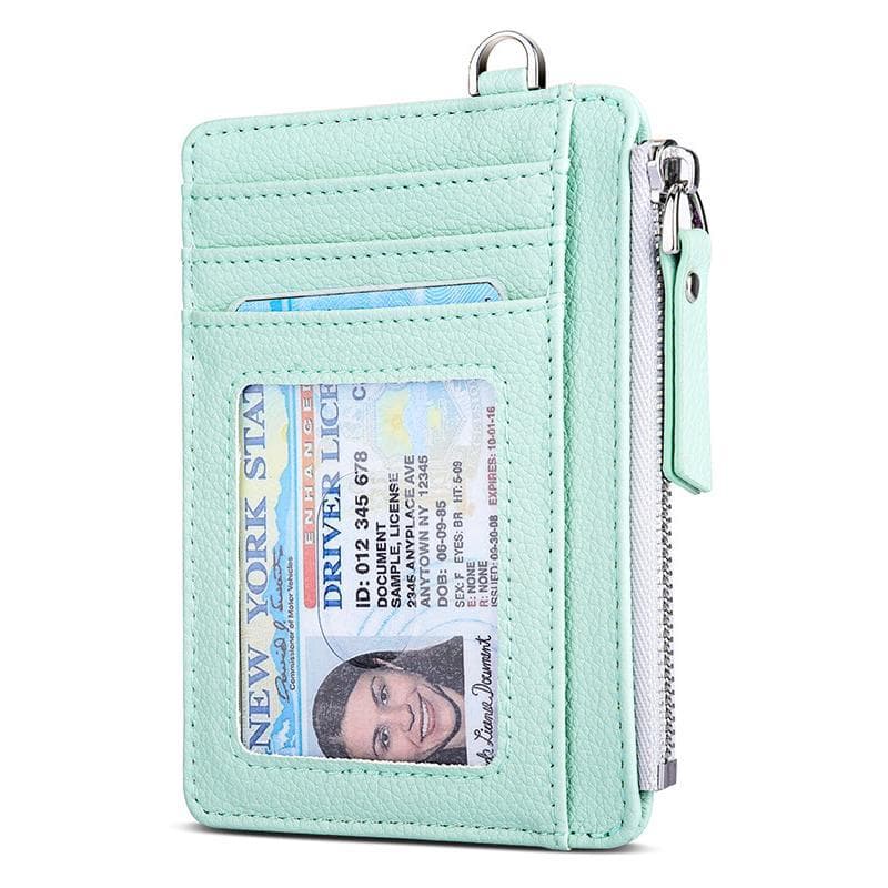 PU Leather Multi-card Holder With Zipper