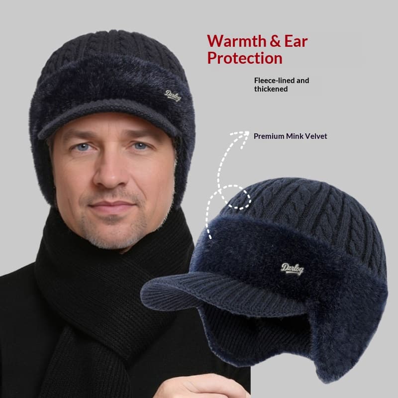 Fleece-lined Thickened Cold Protection-style Wool Hat