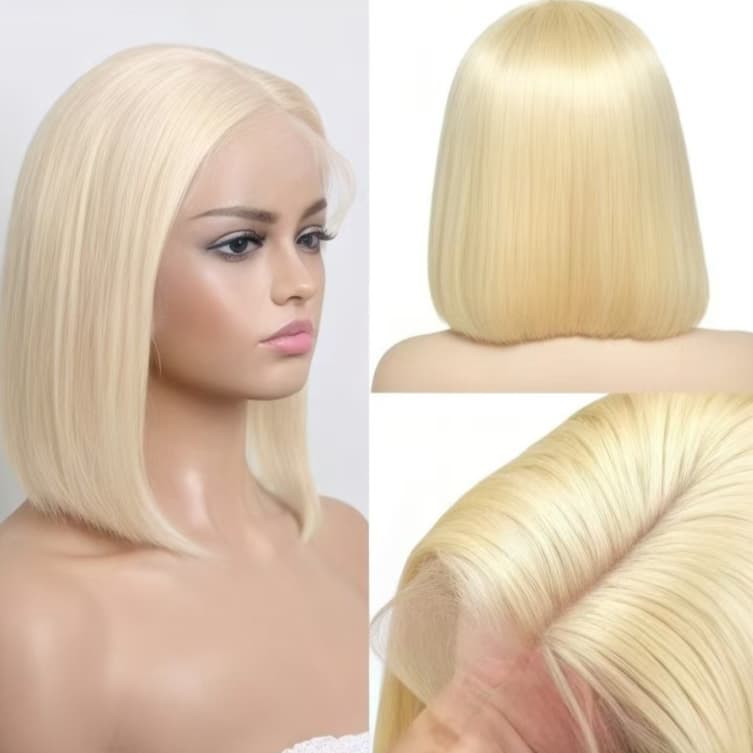 Headgear Bone Straight Hair White Gold Color Bobhaircut