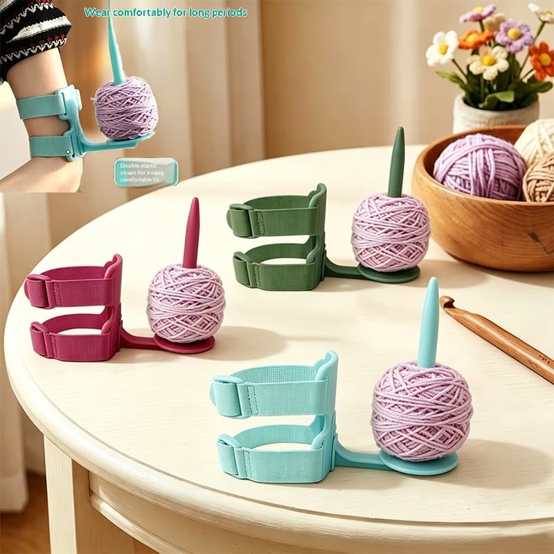 Adjustable Arm Yarn Holder Portable Knitting Thread Spool Stand With Wrist Strap For Crochet Home Use