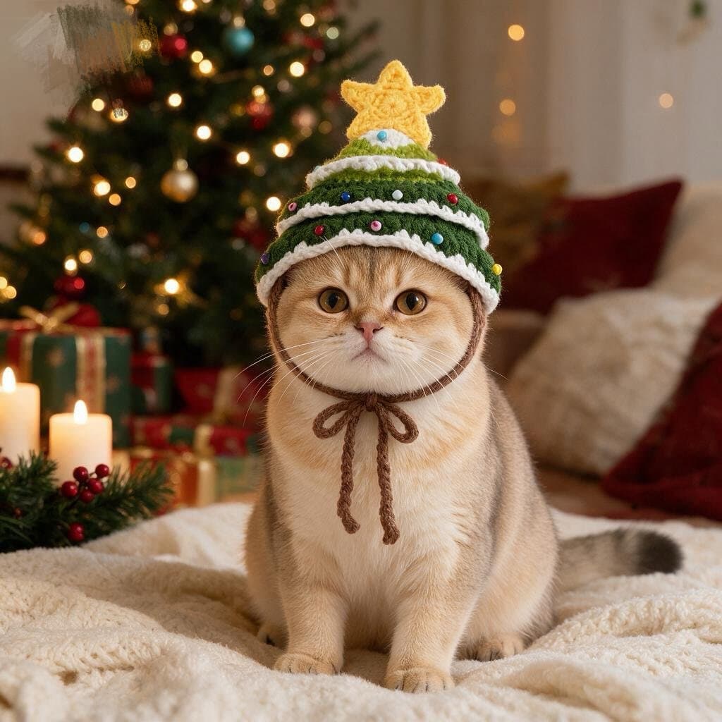 Pet Christmas Tree Hat Woolen Hat Christmas Gift