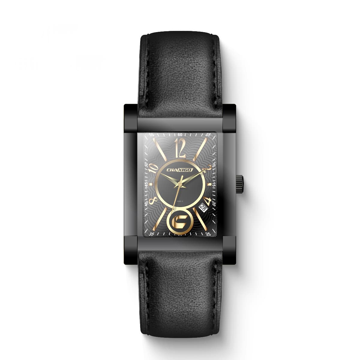 Square Quartz Men's Watch - Waterproof Leather Strap Two-Hand Dial Minimalist Luxury Business Wristwatch