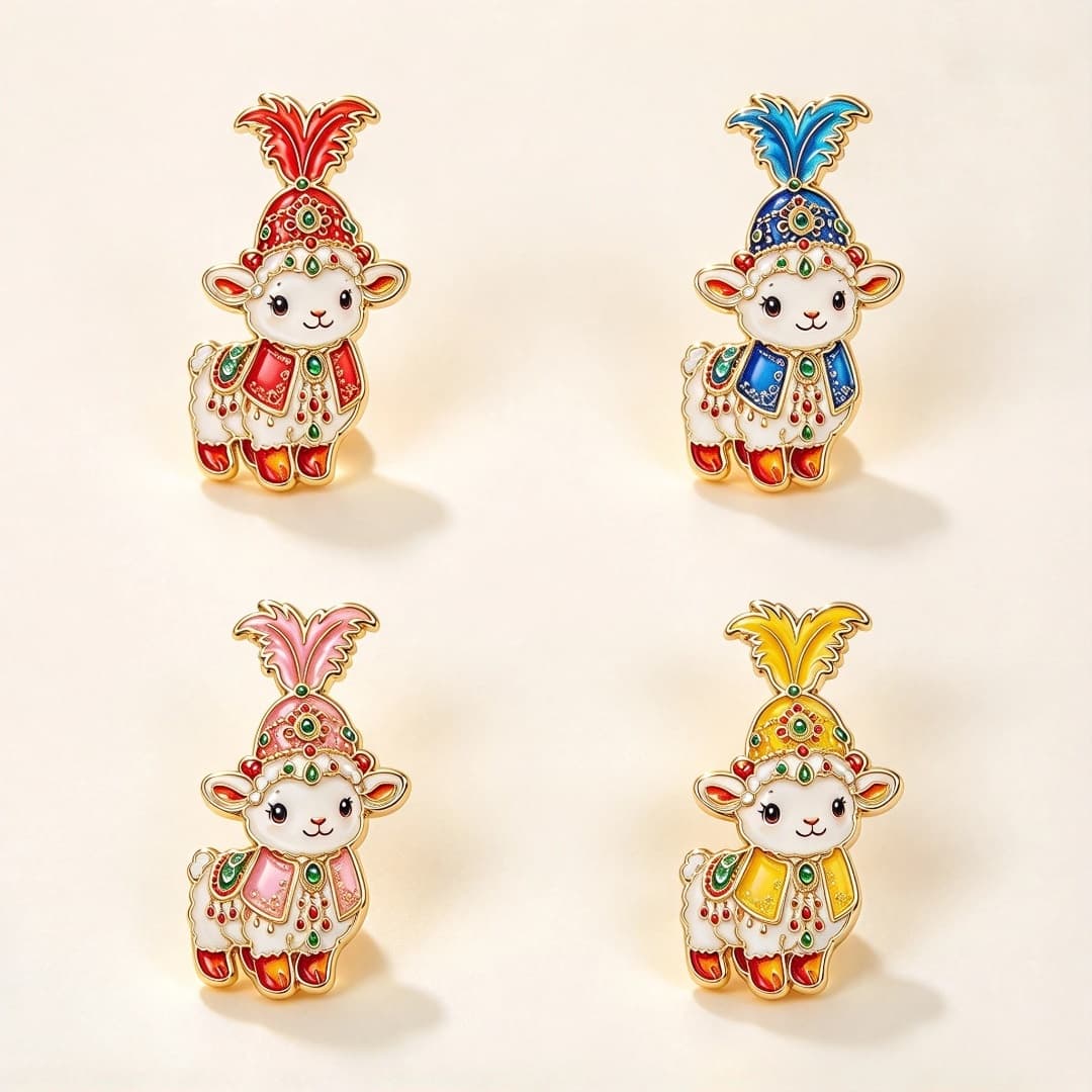 Cute Animal Cartoon Lamb Brooch