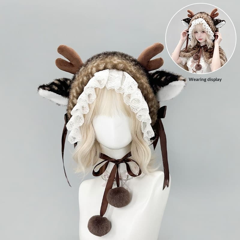 Plush Deer Hair Hat Christmas Headband