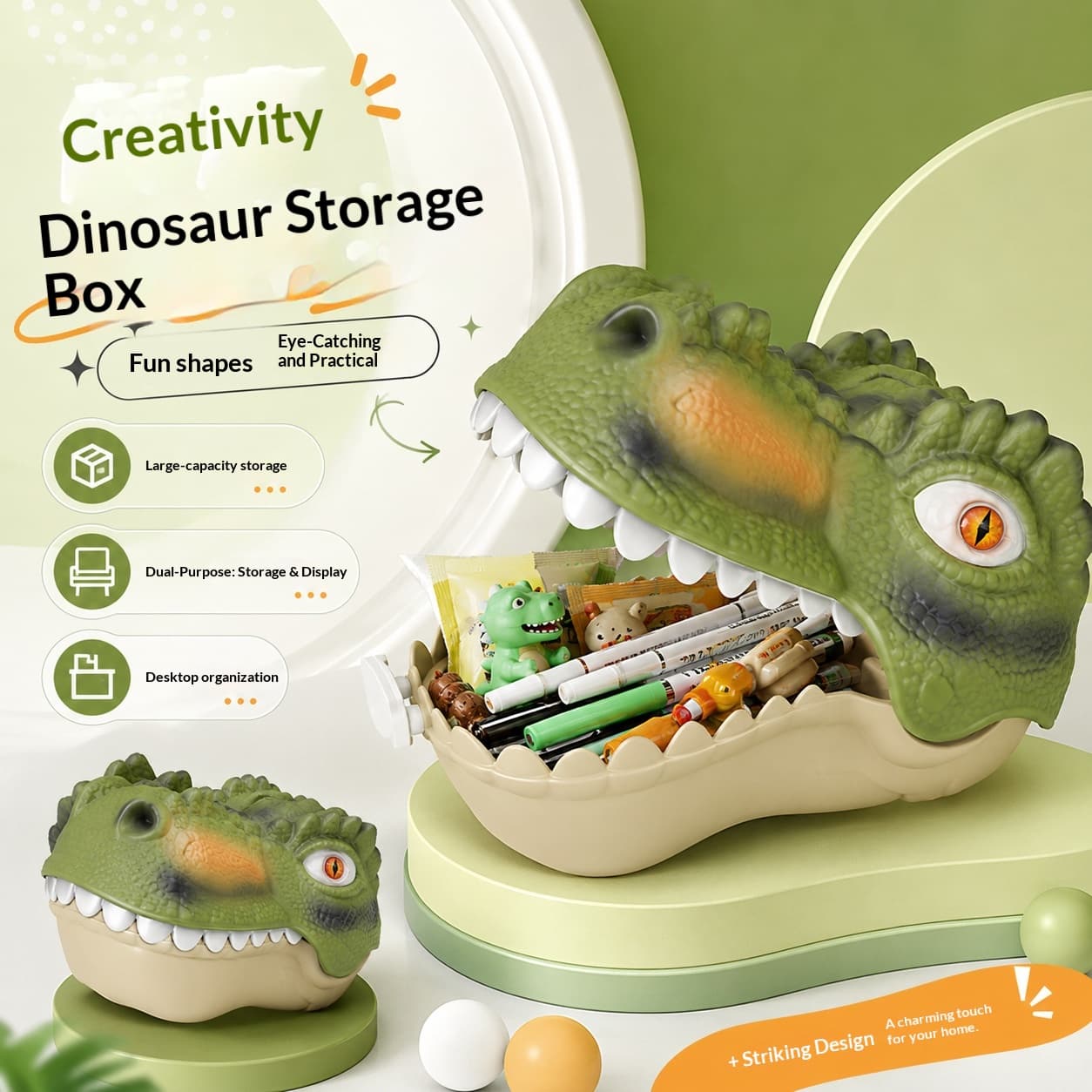 Dinosaur Shape Children Storage Box Toy Decoration