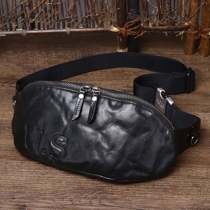 Handmade Vintage Distressed Pleated Full-grain Leather Bag