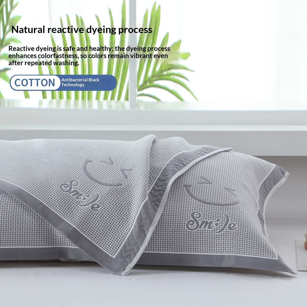 Cotton Gauze Pillowcase With Tie Straps Non-slip And Wont Come Loose