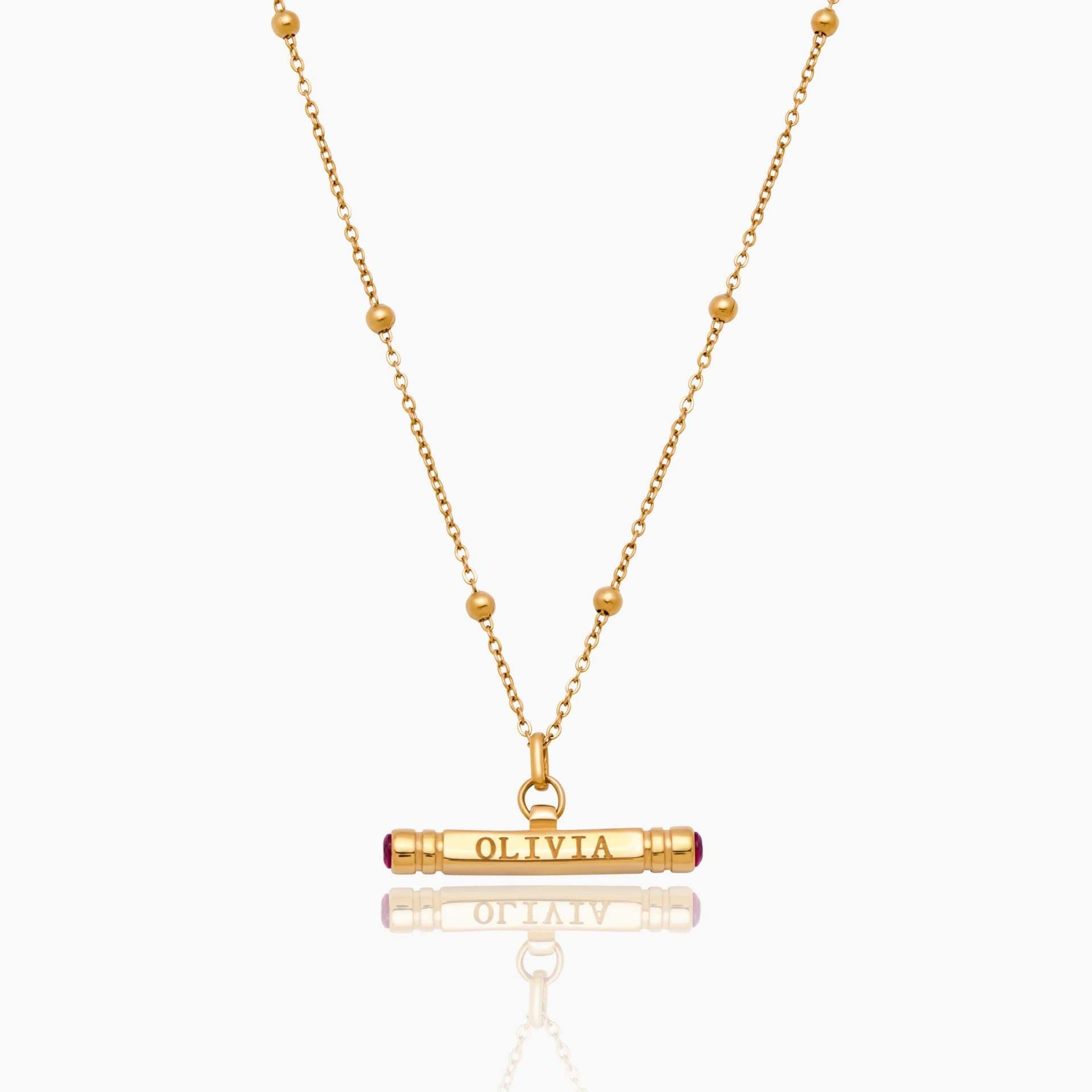 Cylindrical T-shaped Pendant Stainless Steel Necklace