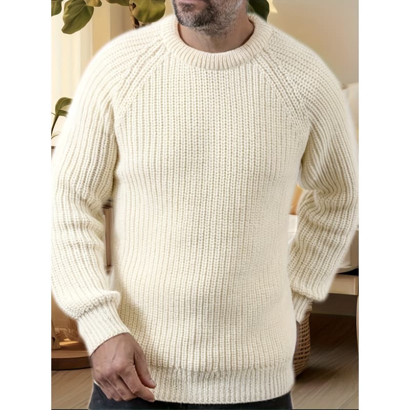 Solid-color Vintage Knit Sweater