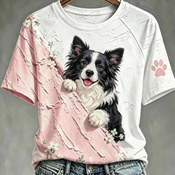 Women's Cotton Short Sleeve T-Shirt - Casual Round Neck Loose Fit Top For Spring Summer Daily Wear Comfortable Basic Tee