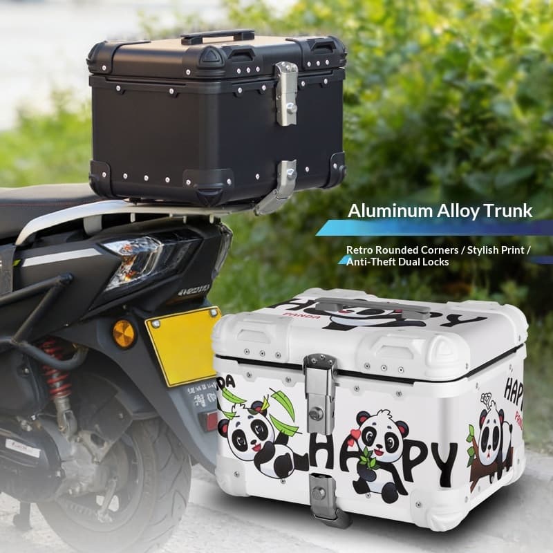 Aluminum Alloy Motorcycle Tail Box - Large Capacity Scooter Trunk Storage Case for Retro Electric Bike Modification