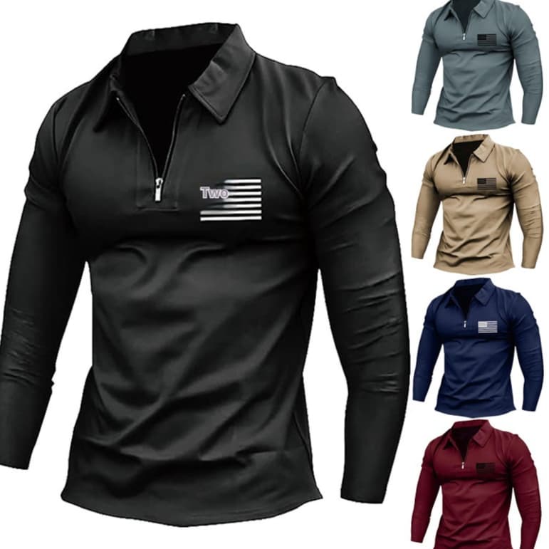 Men's Sports Fashion Zipper Turtleneck Top