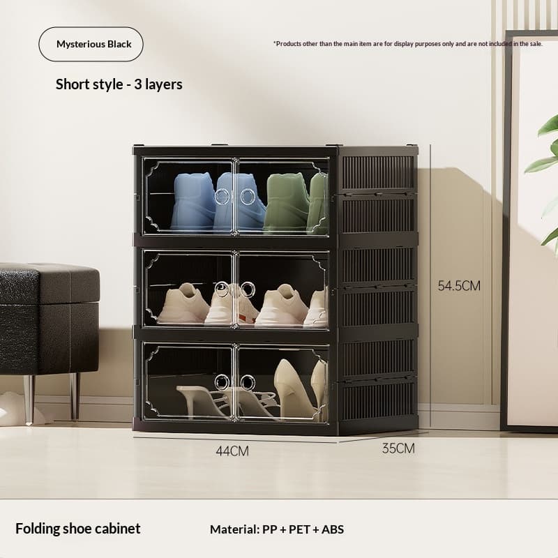 Shoe Cabinet Storage Double Row Integrated Transparent Magnetic Installation-free