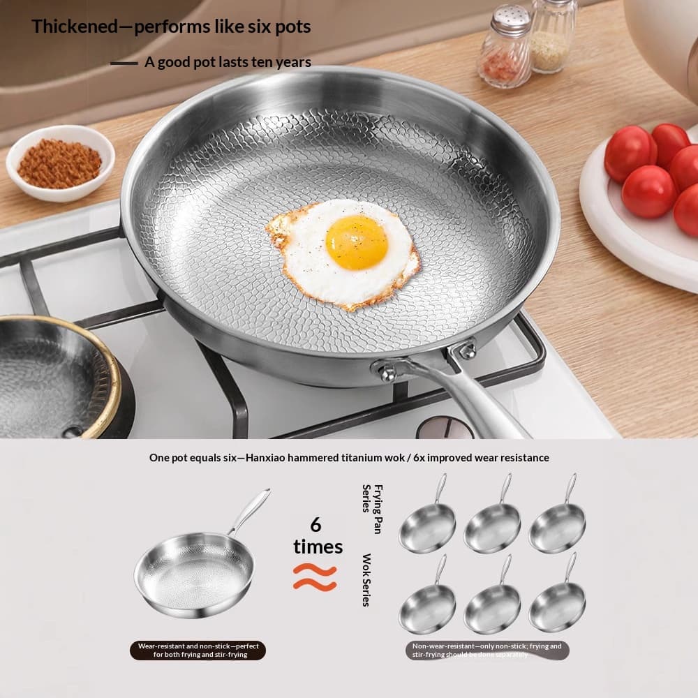 Stainless Steel With Titanium Hammer Pan 304
